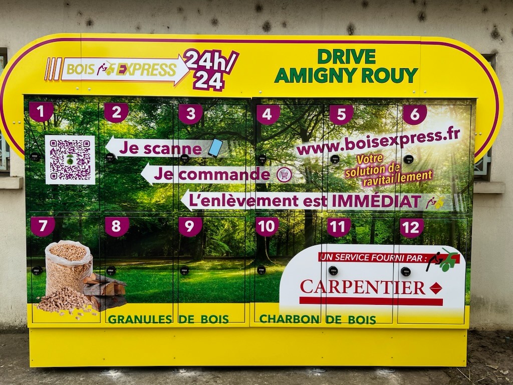 Drive Bois Express à Amigny-Rouy : vos granulés et charbon disponibles 24h/24